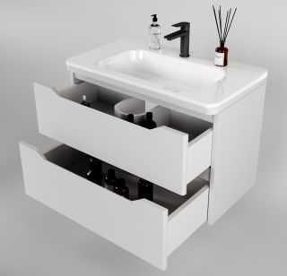 Тумба под раковину Style Line Марелла 80 Люкс Plus СС-00002410 белый матовый